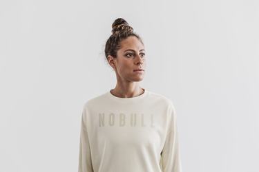 Nobull Crew Sweatshirts Dames Wit | 693470-QHI