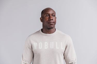 Nobull Crew Sweatshirts Heren Beige | 397650-XHQ