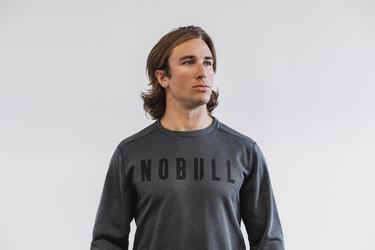 Nobull Crew Sweatshirts Heren Diepgrijs | 851730-UWB