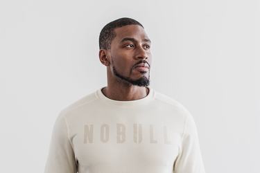 Nobull Crew Sweatshirts Heren Wit | 427591-EDH