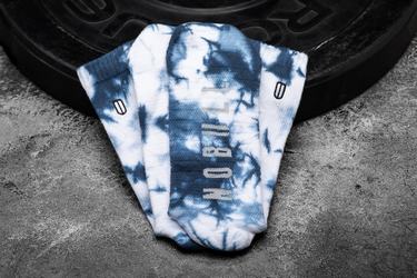 Nobull Crew Tie-Dye Sokken Dames Wit Donkerblauw | 710586-ZRK