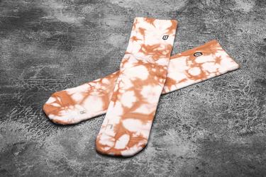 Nobull Crew Tie-Dye Sokken Heren Wit Koraal | 035978-WPV