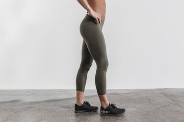 Nobull Crop Hardloopbroek Dames Groen | 816540-DYW