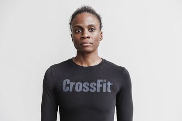 Nobull Crossfit® T-Shirt Lange Mouw Dames Zwart | 180563-ERF