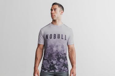 Nobull Dip-Dye T-shirts Heren Paars | 201759-UTL