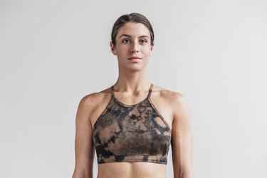 Nobull Halter Tie-Dye Sport Bh Dames Zwart | 381945-JMI