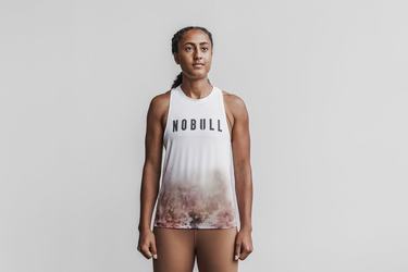 Nobull High-Neck Dip-Dye Tank Tanktop Dames Wit | 489613-MKH