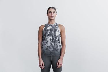 Nobull High-Neck Dip-Dye Tank Tanktop Dames Wit Zwart | 914278-GUP