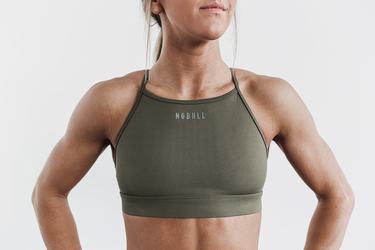 Nobull High-Neck Sport Bh Dames Groen | 179563-NUC