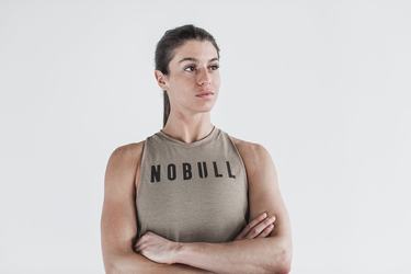 Nobull High-Neck Tank Classic Colors Tanktop Dames Lichtbruin | 934687-BRX