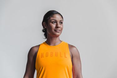 Nobull High-Neck Tank Neon Tanktop Dames Oranje | 375241-IRY