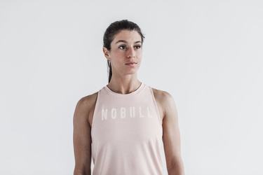 Nobull High-Neck Tank Seasonal Colors Tanktop Dames Roze | 867041-EJW