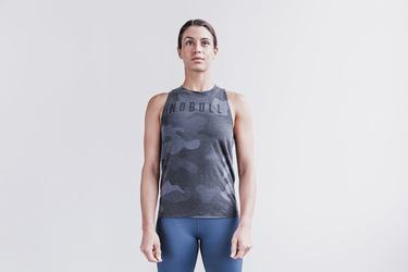 Nobull High-Neck Tank Tanktop Dames Grijs Camo | 053486-MTE