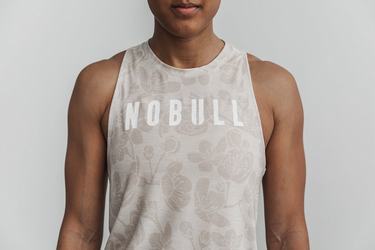 Nobull High-Neck Tank Tanktop Dames Roze | 230697-PEH