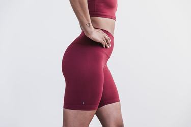 Nobull High-Rise 6" Matte Korte Broek Dames Donkerrood | 180923-ZDL