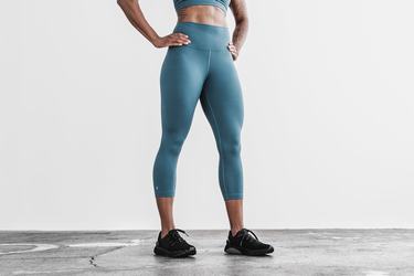 Nobull High-Rise Crop Matte Hardloopbroek Dames Diepturquoise | 293647-QLN