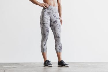 Nobull High-Rise Crop Tie-Dye Hardloopbroek Dames Zwart | 561874-ZCI