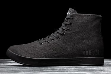 Nobull High-Top Canvas Trainer Fitness Schoenen Dames Zwart | 054876-XTJ