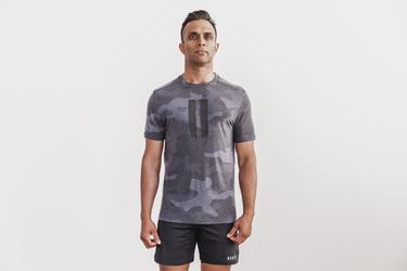 Nobull Horns T-shirts Heren Grijs Camo | 812346-LUF