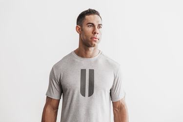 Nobull Horns T-shirts Heren Lichtgrijs | 350297-KBZ