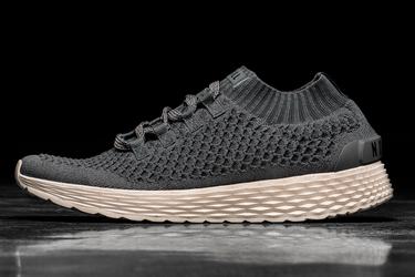 Nobull Knit Runner Loopschoenen Dames Donkergrijs Wit | 407328-GYR