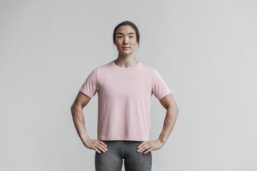 Nobull Lightweight Boxy T-shirts Dames Roze | 123946-PIJ