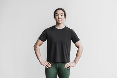 Nobull Lightweight Boxy T-shirts Dames Zwart | 487639-AUI