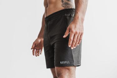 Nobull Lightweight Knit 7" Korte Broek Heren Zwart | 036192-WAX