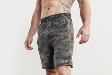 Nobull Lightweight Knit 9" Korte Broek Heren Donkercamo | 235089-VGD