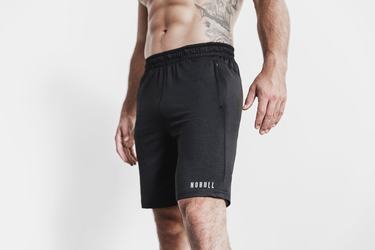 Nobull Lightweight Knit 9" Korte Broek Heren Zwart | 286795-GWM