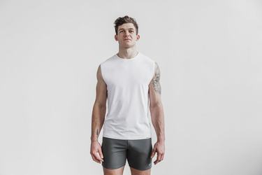 Nobull Lightweight Mouwloos T-shirts Heren Wit | 073624-IYV