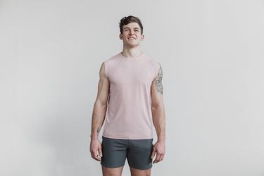 Nobull Lightweight Mouwloos T-shirts Heren Roze | 948021-OXJ