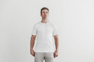 Nobull Lightweight T-shirts Heren Wit | 203964-ZVY