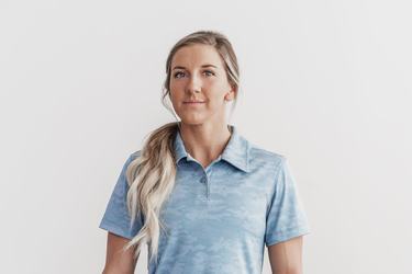 Nobull Lightweight Textured Polo T-shirts Dames Camo | 740213-BAW