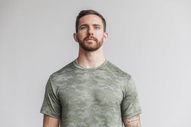 Nobull Lightweight Textured T-shirts Heren Camo | 476102-DJU