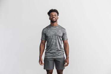 Nobull Lightweight Textured T-shirts Heren Zwart Camo | 890132-QGI