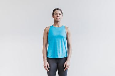 Nobull Lightweight Textured Tank Neon Tanktop Dames Blauw Camo | 651487-MBX