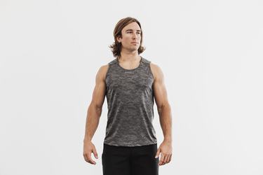 Nobull Lightweight Textured Tank Tanktop Heren Zwart Camo | 031687-DAU