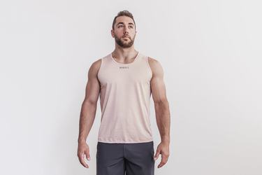 Nobull Lightweight Textured Tank Tanktop Heren Roze Camo | 172089-XHT