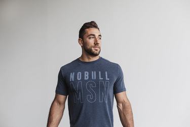 Nobull (Madison) T-shirts Heren Donkerblauw | 895730-SVJ