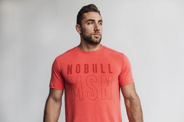 Nobull (Madison) T-shirts Heren Rood | 802573-THL