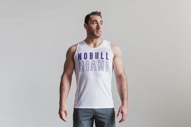 Nobull Miami Palm Tank Tanktop Heren Paars | 481709-JUT