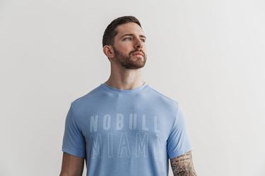 Nobull Miami T-shirts Heren Blauw | 180697-DNX