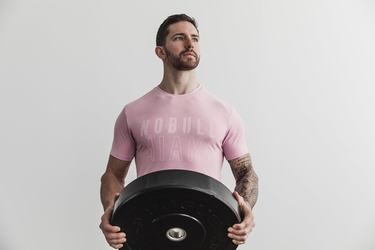 Nobull Miami T-shirts Heren Roze | 046729-GXO