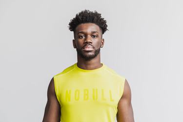 Nobull Mouwloos T-shirts Heren Geel | 370284-OXQ