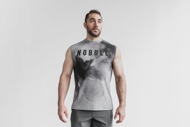 Nobull Mouwloos T-shirts Heren Grijs | 365874-BUY