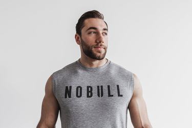 Nobull Mouwloos T-shirts Heren Grijs | 837451-RUB