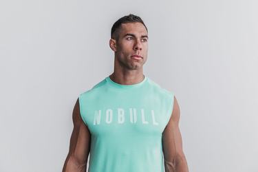 Nobull Mouwloos T-shirts Heren Lichtturquoise | 592167-OXN