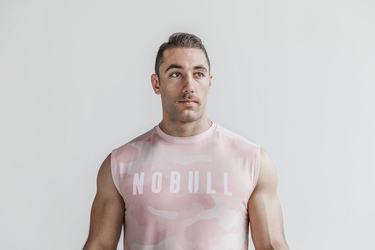 Nobull Mouwloos T-shirts Heren Roze Camo | 867459-YXC