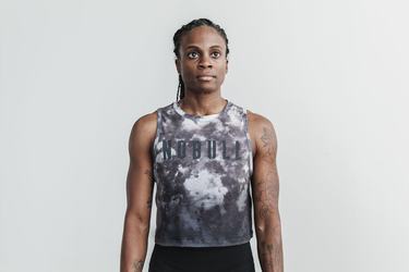 Nobull Muscle Dip-Dye Tank Tanktop Dames Wit Zwart | 723190-MCS